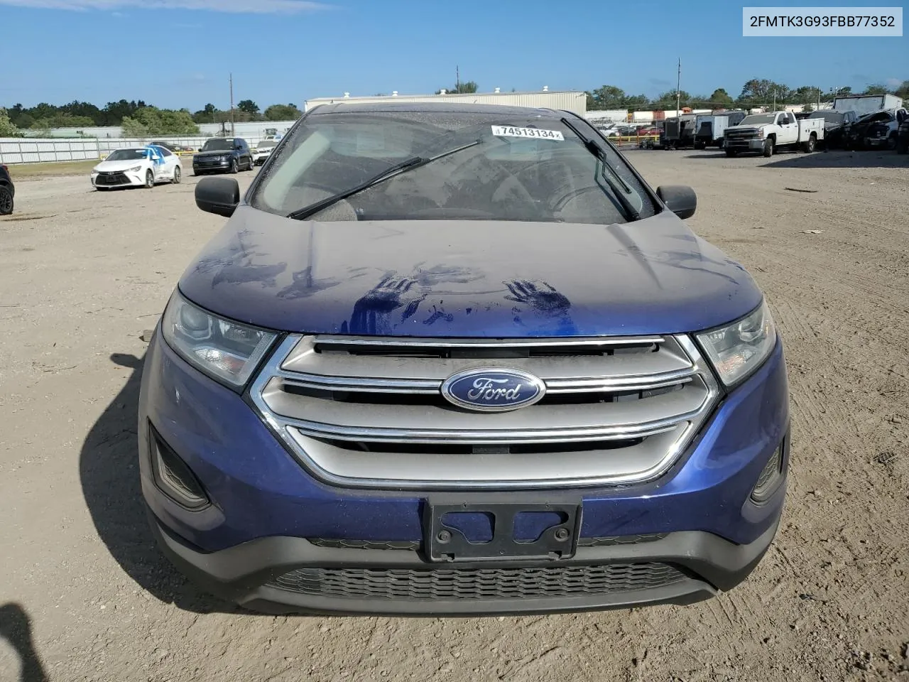 2015 Ford Edge Se VIN: 2FMTK3G93FBB77352 Lot: 74513134