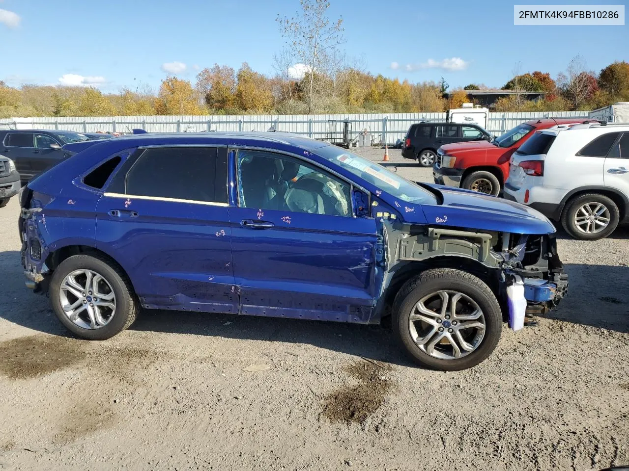 2015 Ford Edge Titanium VIN: 2FMTK4K94FBB10286 Lot: 74977434