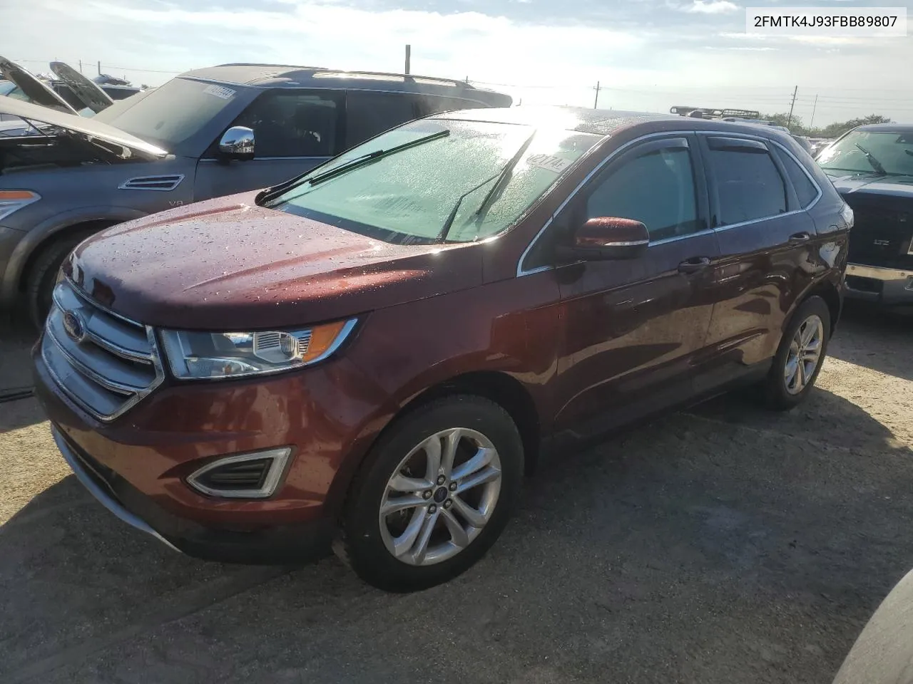 2015 Ford Edge Sel VIN: 2FMTK4J93FBB89807 Lot: 75102174