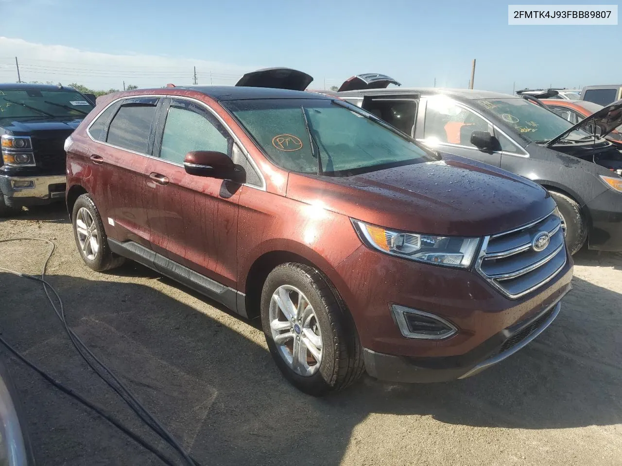 2015 Ford Edge Sel VIN: 2FMTK4J93FBB89807 Lot: 75102174