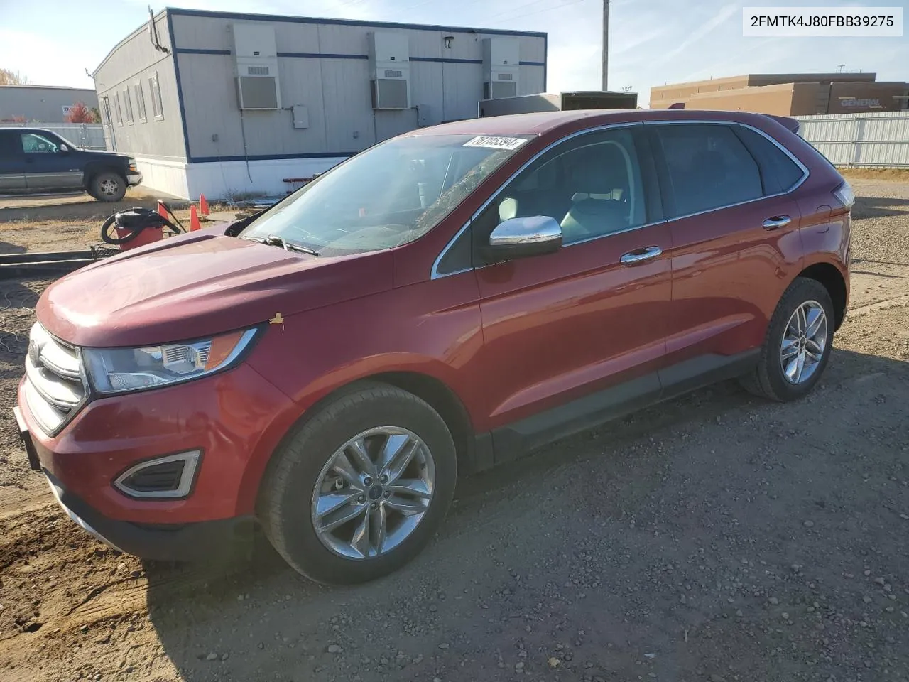 2015 Ford Edge Sel VIN: 2FMTK4J80FBB39275 Lot: 76705394