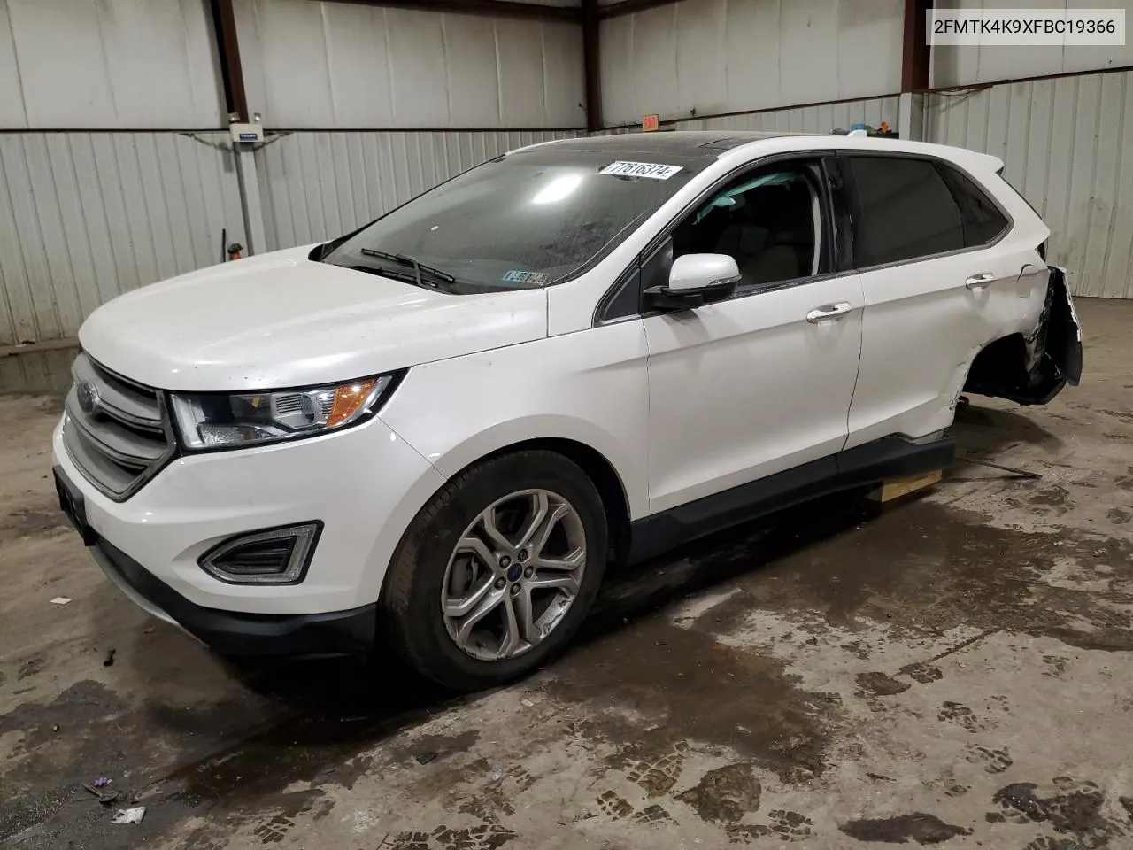 2015 Ford Edge Titanium VIN: 2FMTK4K9XFBC19366 Lot: 77616374