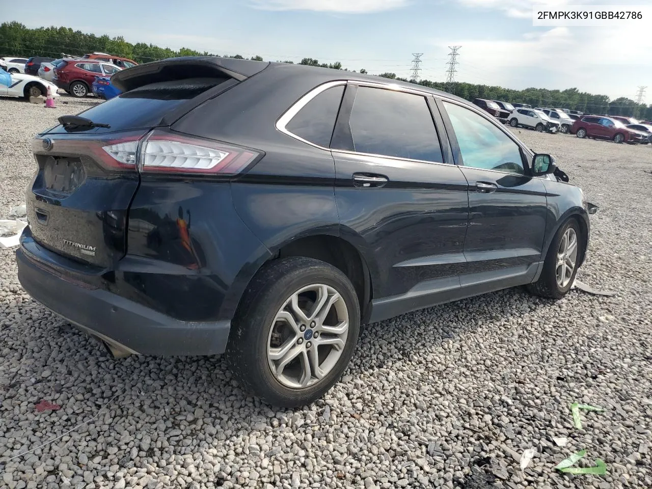 2016 Ford Edge Titanium VIN: 2FMPK3K91GBB42786 Lot: 62132914