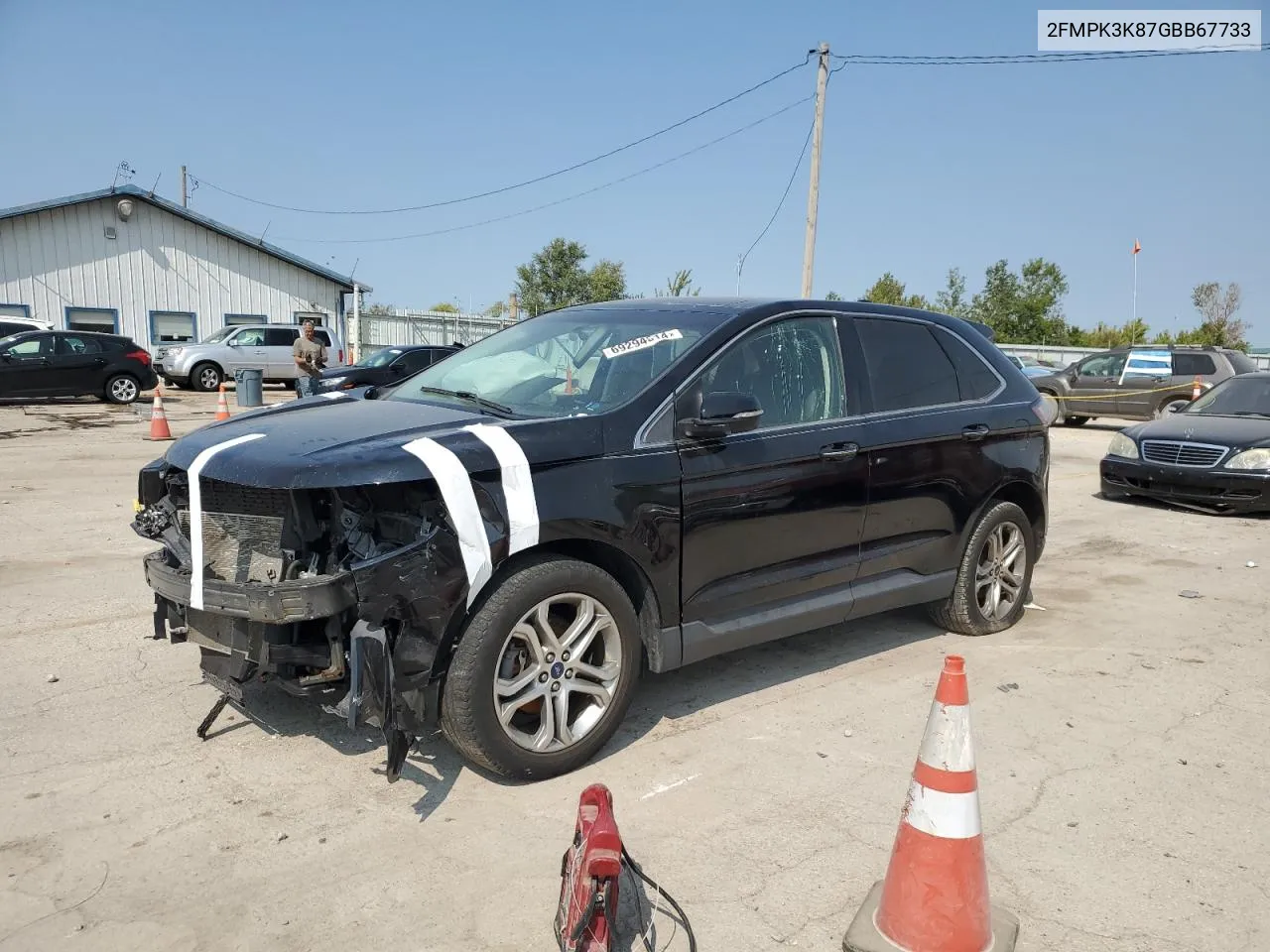 2016 Ford Edge Titanium VIN: 2FMPK3K87GBB67733 Lot: 69294514