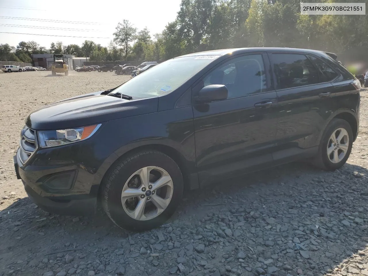 2016 Ford Edge Se VIN: 2FMPK3G97GBC21551 Lot: 69831994