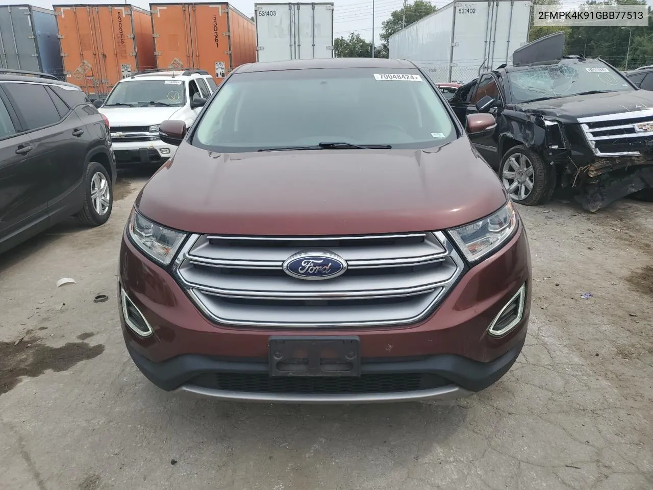 2016 Ford Edge Titanium VIN: 2FMPK4K91GBB77513 Lot: 70048424