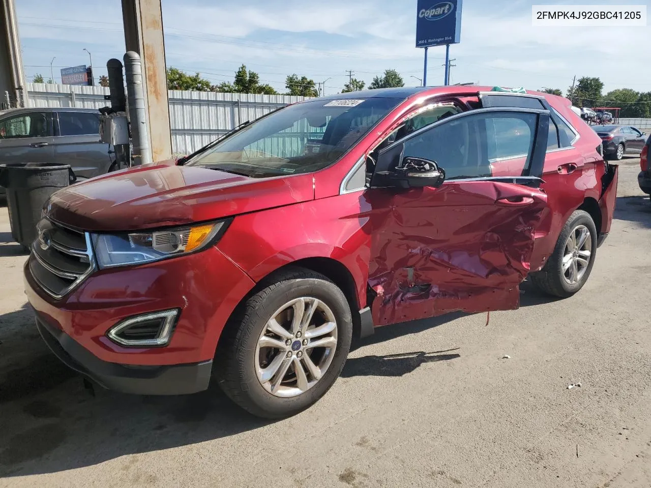 2016 Ford Edge Sel VIN: 2FMPK4J92GBC41205 Lot: 71106224