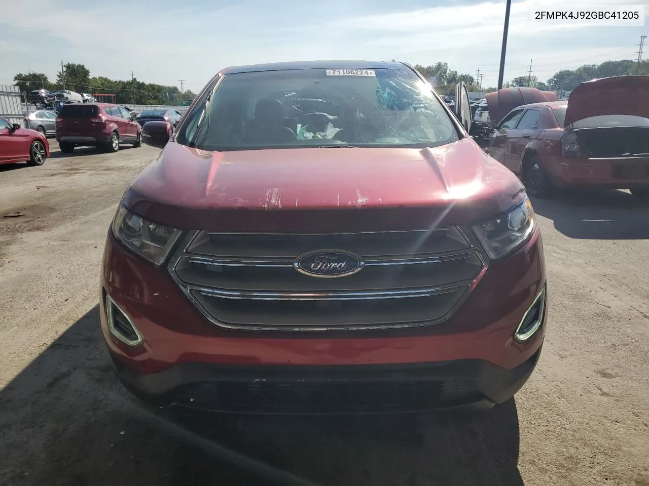 2016 Ford Edge Sel VIN: 2FMPK4J92GBC41205 Lot: 71106224