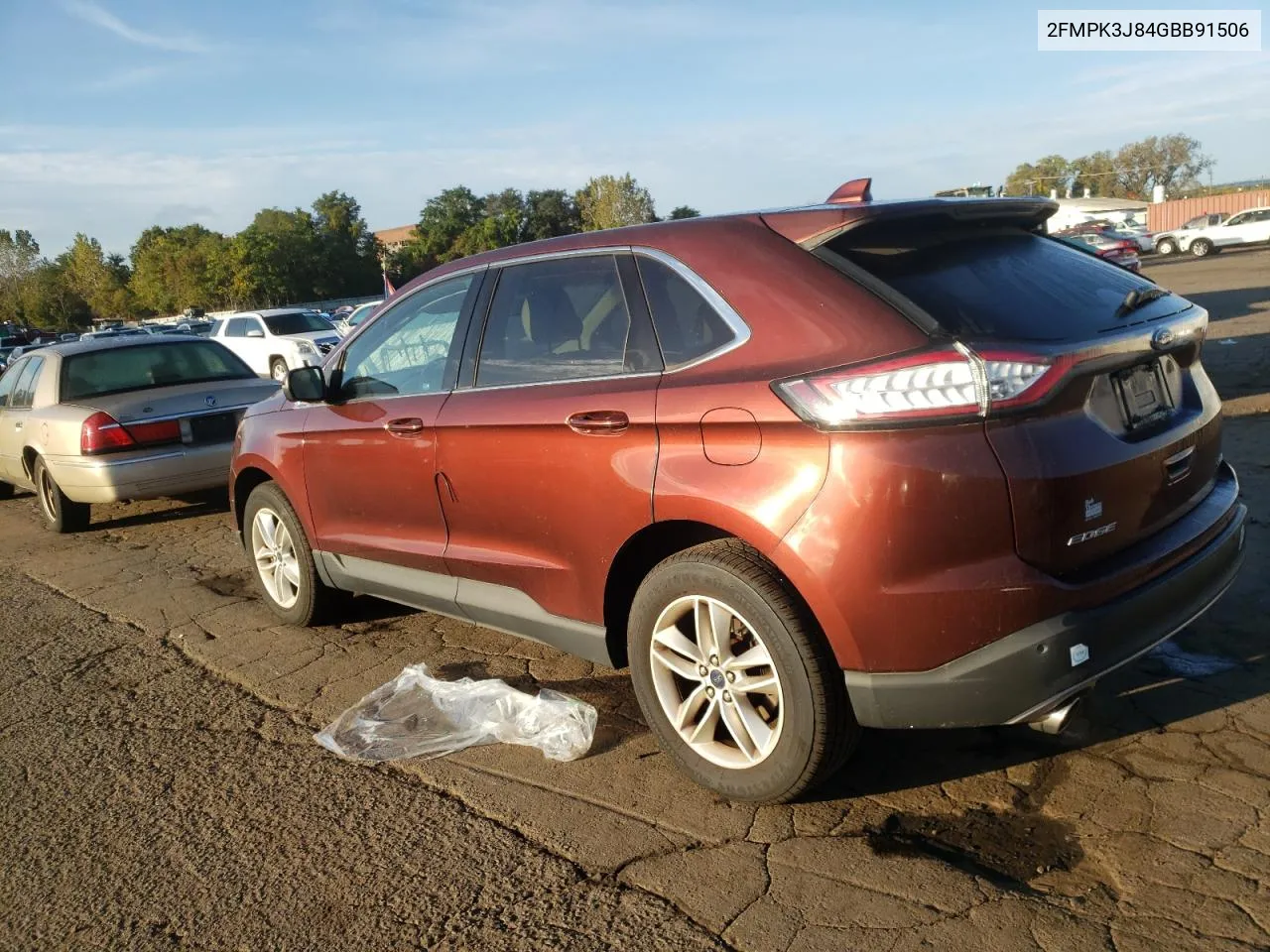 2016 Ford Edge Sel VIN: 2FMPK3J84GBB91506 Lot: 71765764