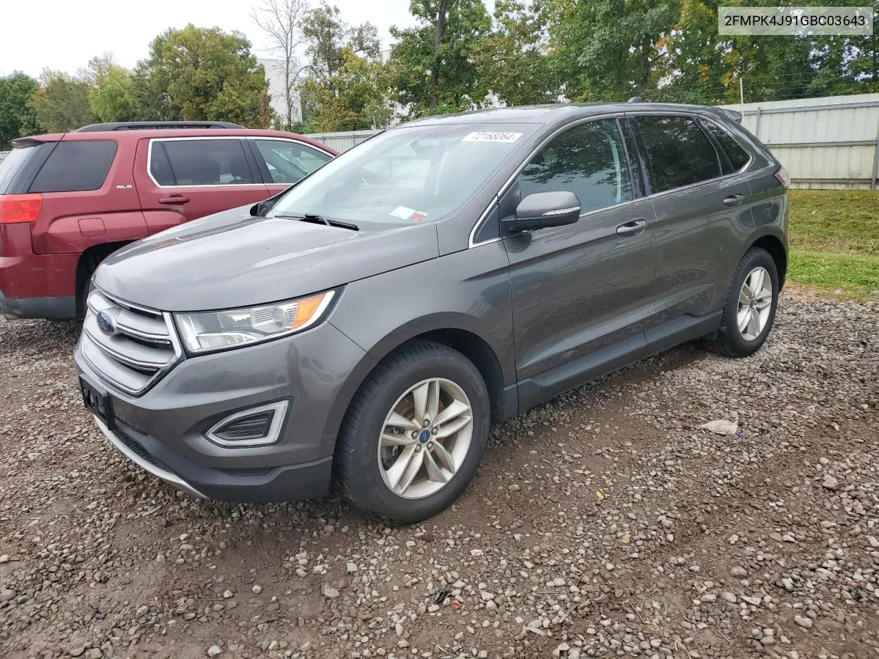 2016 Ford Edge Sel VIN: 2FMPK4J91GBC03643 Lot: 72168064