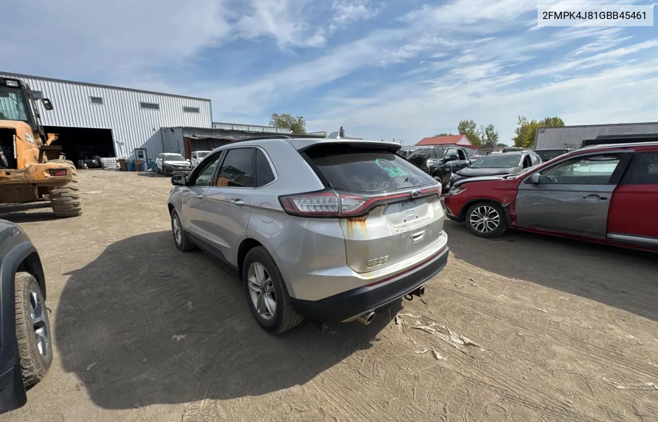 2016 Ford Edge Sel VIN: 2FMPK4J81GBB45461 Lot: 72539274