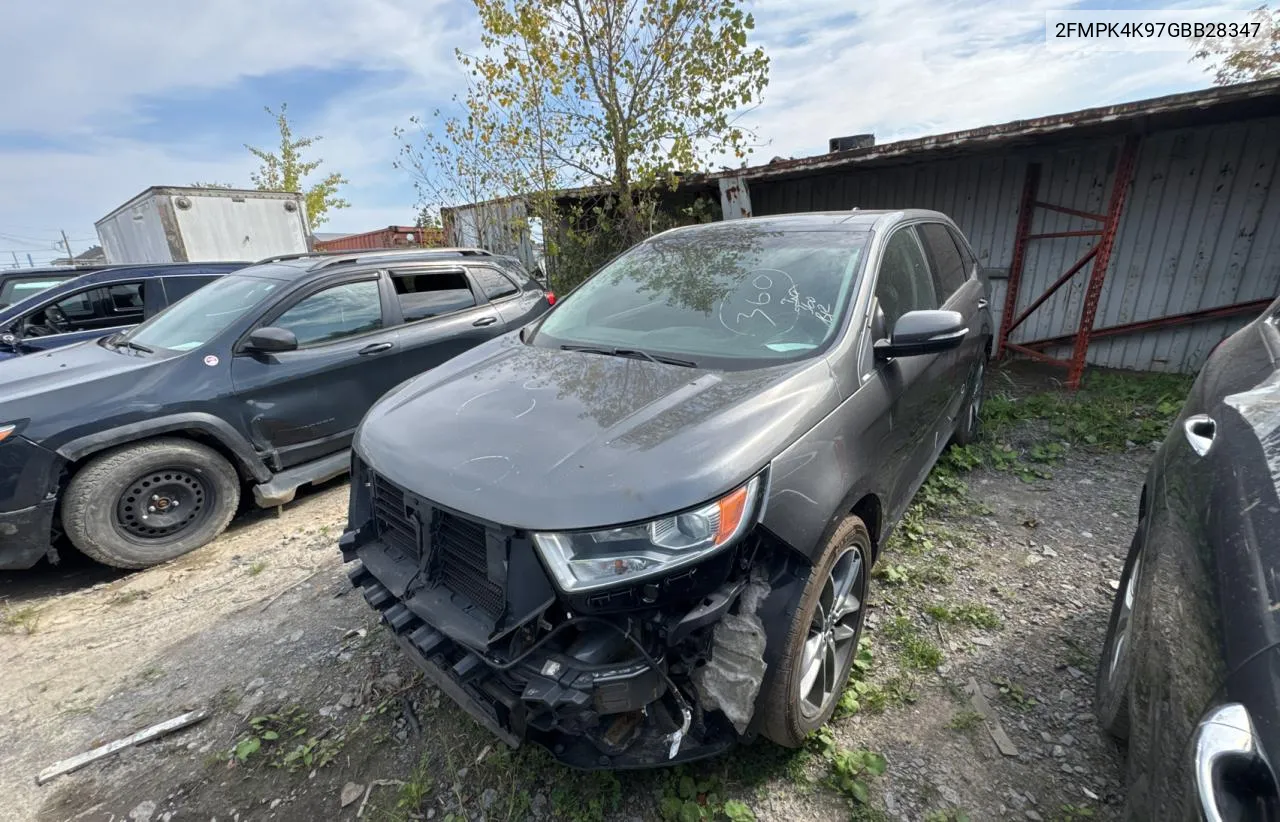 2016 Ford Edge Titanium VIN: 2FMPK4K97GBB28347 Lot: 72547164