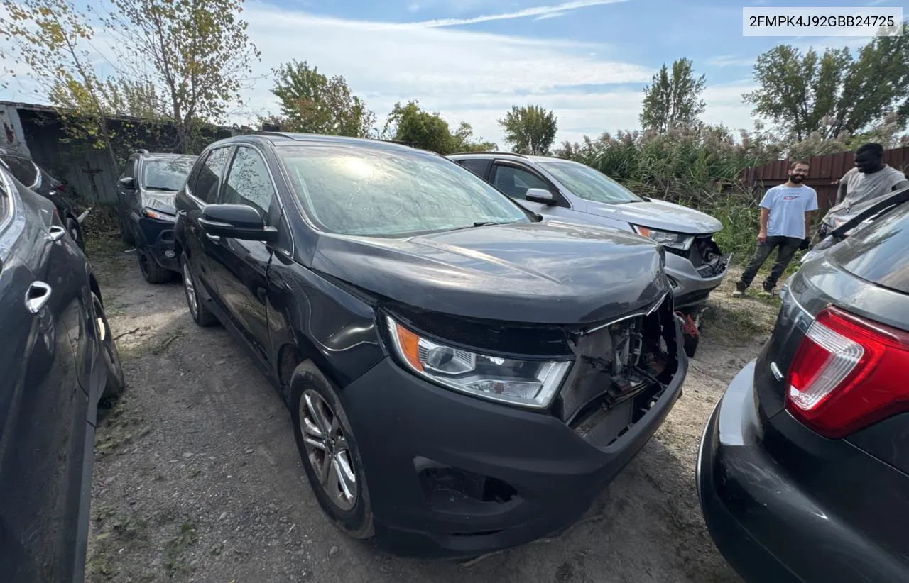 2016 Ford Edge Sel VIN: 2FMPK4J92GBB24725 Lot: 72549874