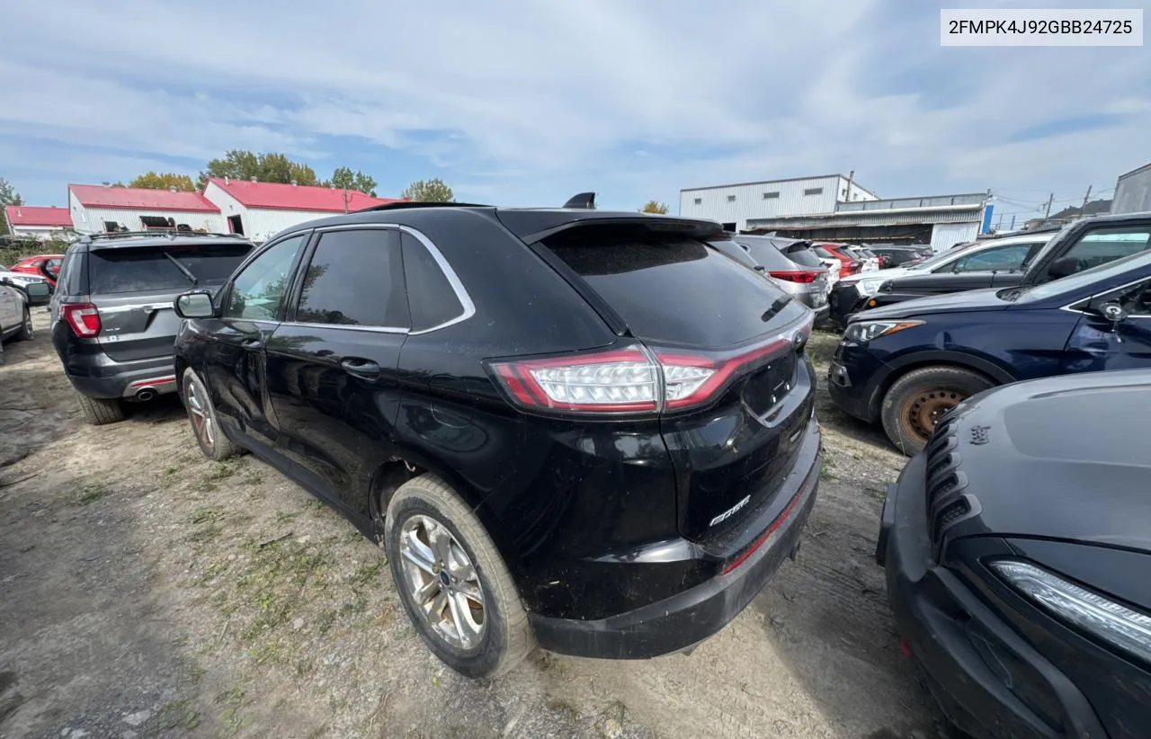 2016 Ford Edge Sel VIN: 2FMPK4J92GBB24725 Lot: 72549874