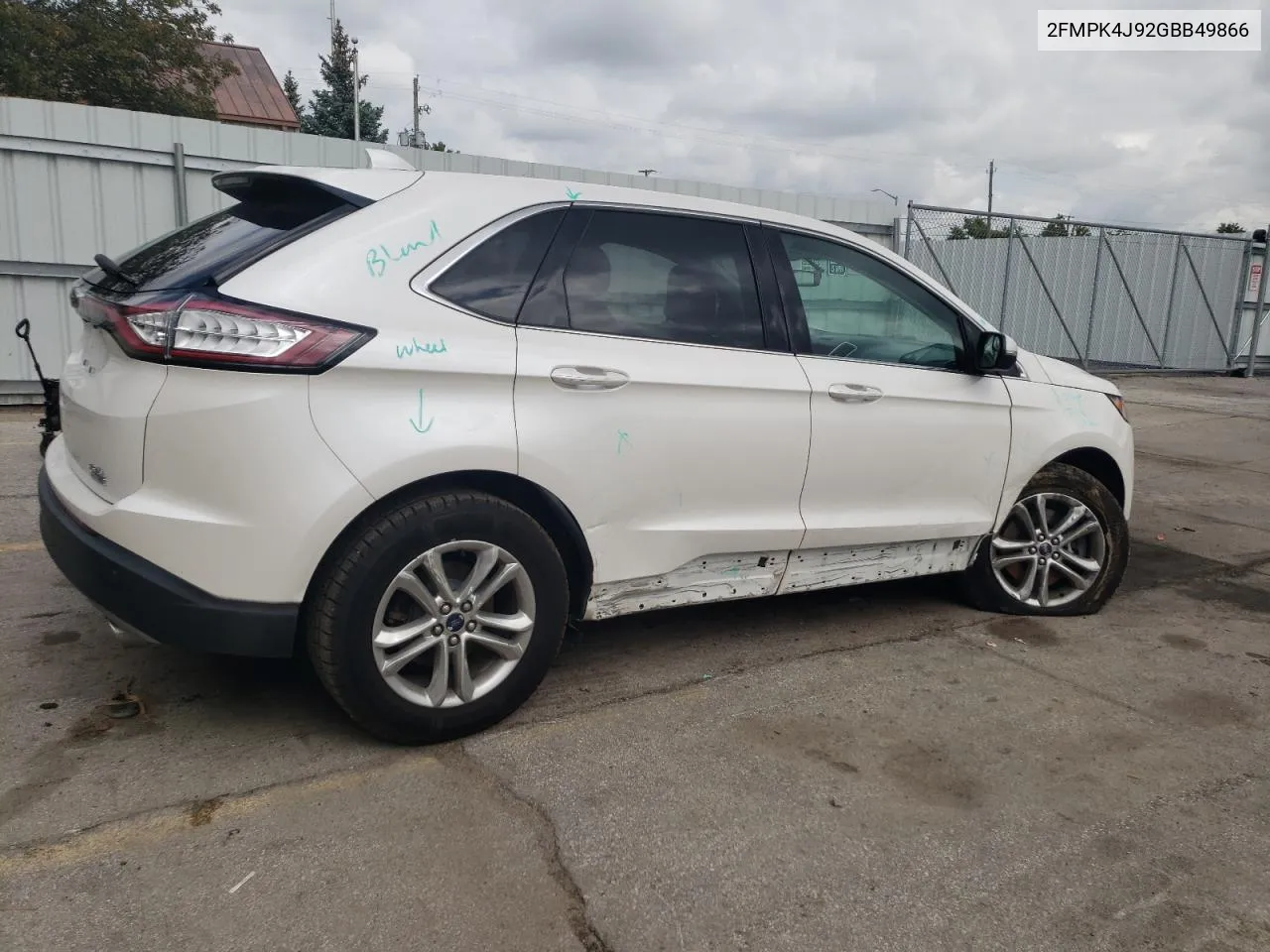 2016 Ford Edge Sel VIN: 2FMPK4J92GBB49866 Lot: 72916394