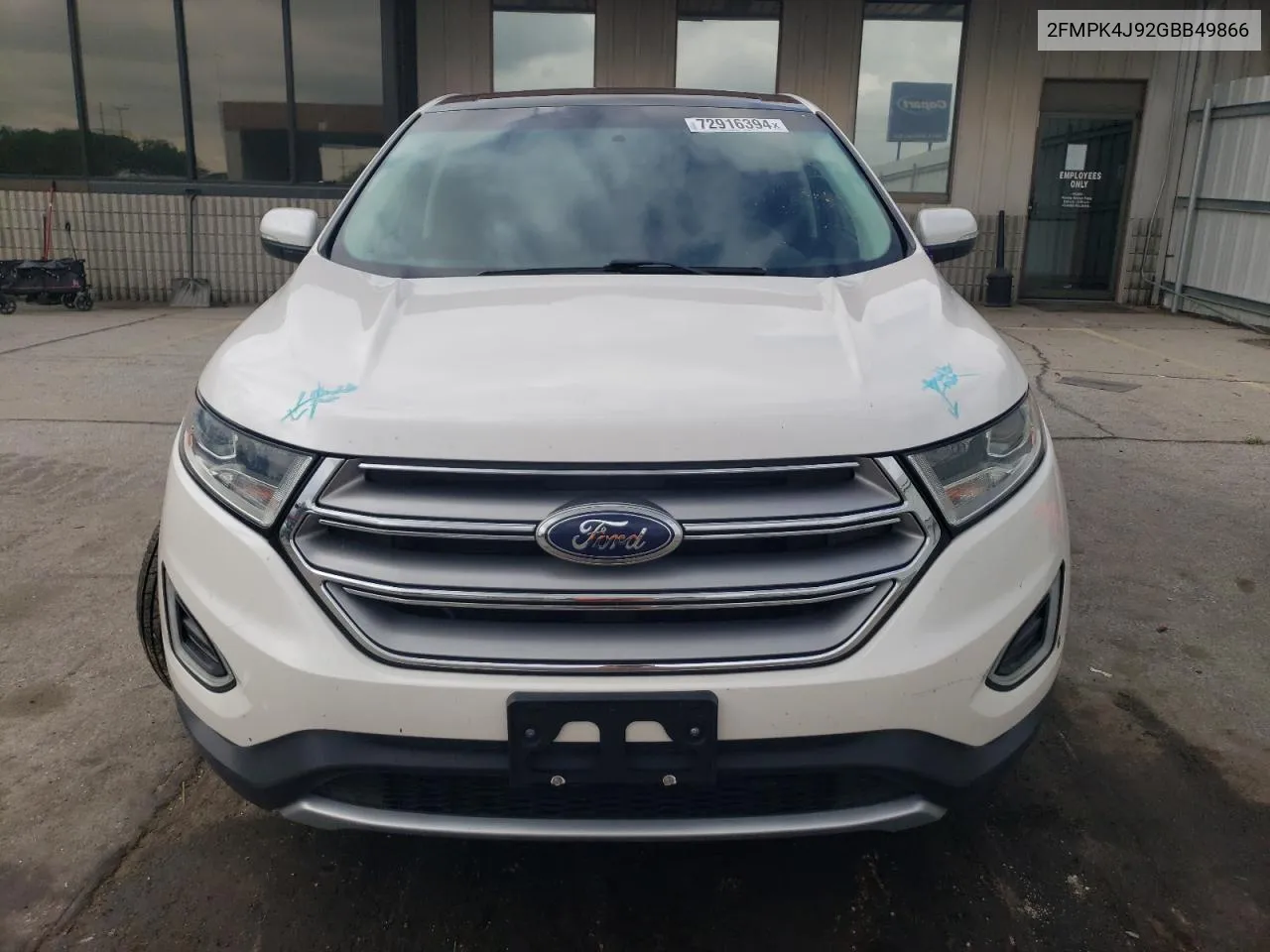 2016 Ford Edge Sel VIN: 2FMPK4J92GBB49866 Lot: 72916394