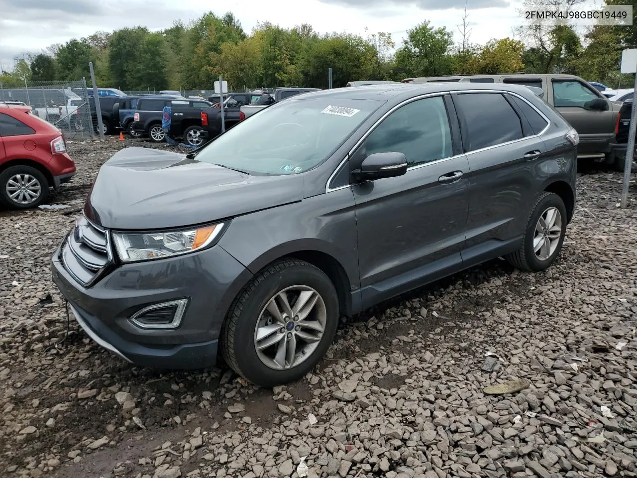 2016 Ford Edge Sel VIN: 2FMPK4J98GBC19449 Lot: 74030094