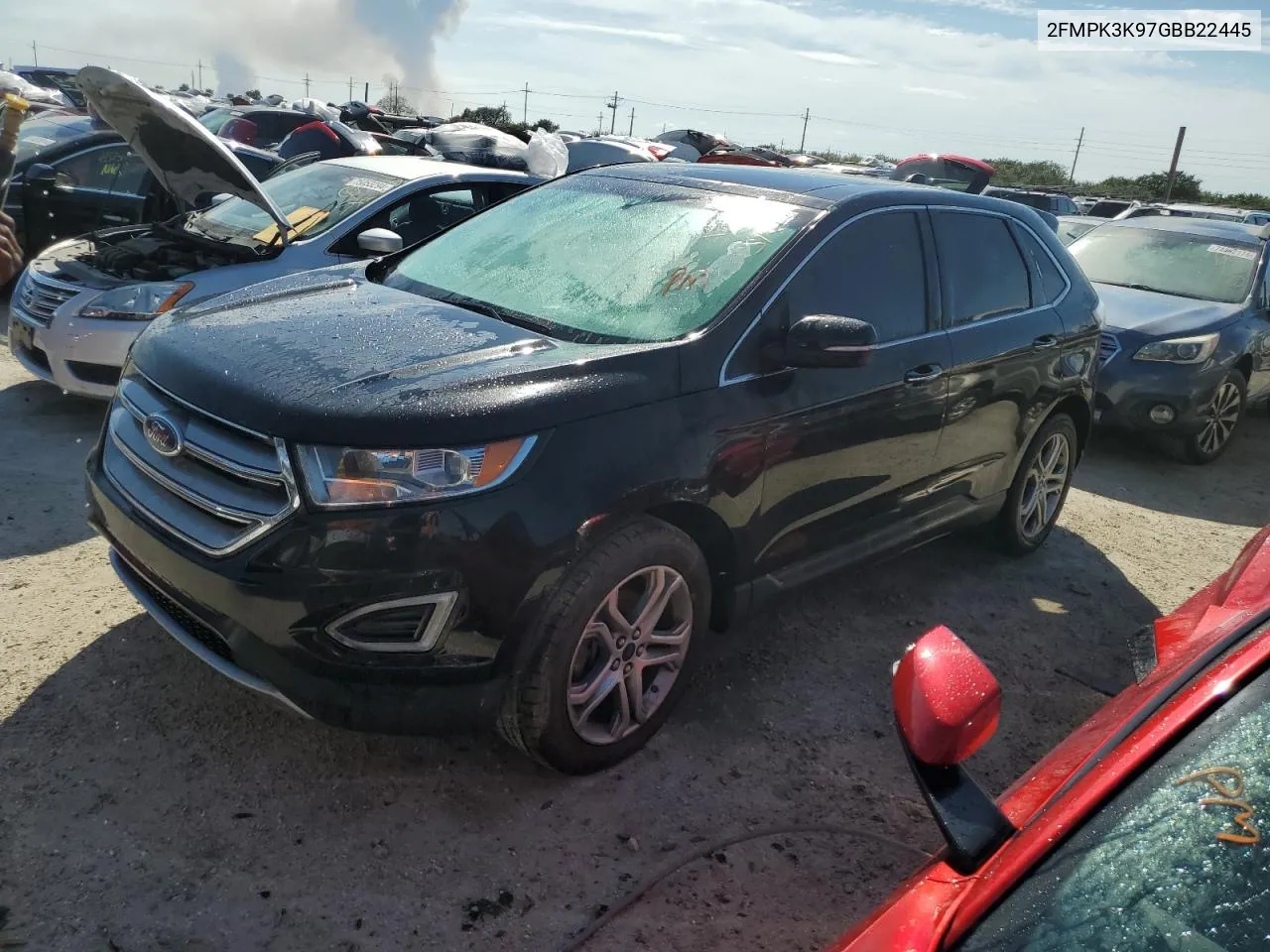 2016 Ford Edge Titanium VIN: 2FMPK3K97GBB22445 Lot: 74458854