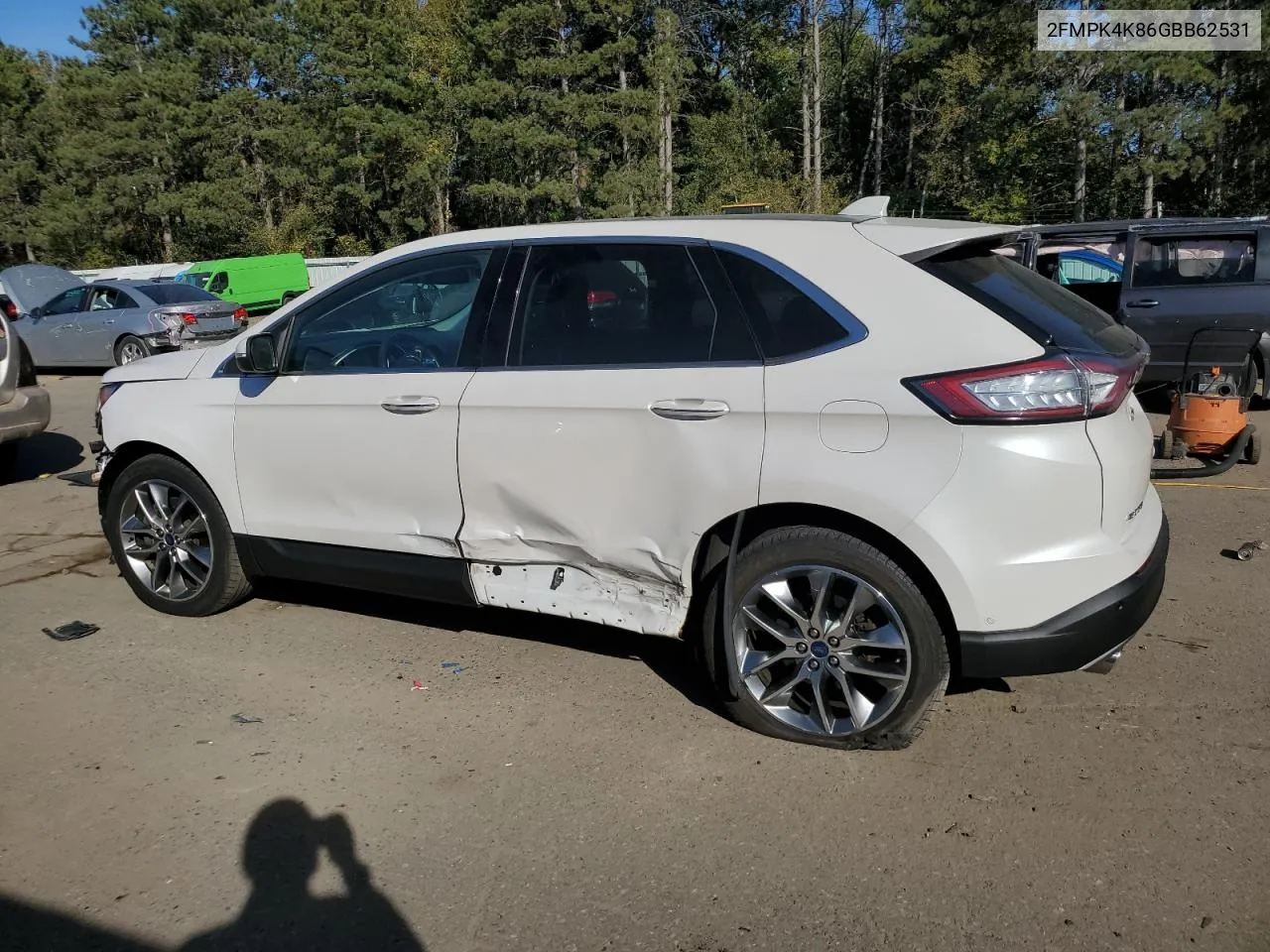 2016 Ford Edge Titanium VIN: 2FMPK4K86GBB62531 Lot: 74748464