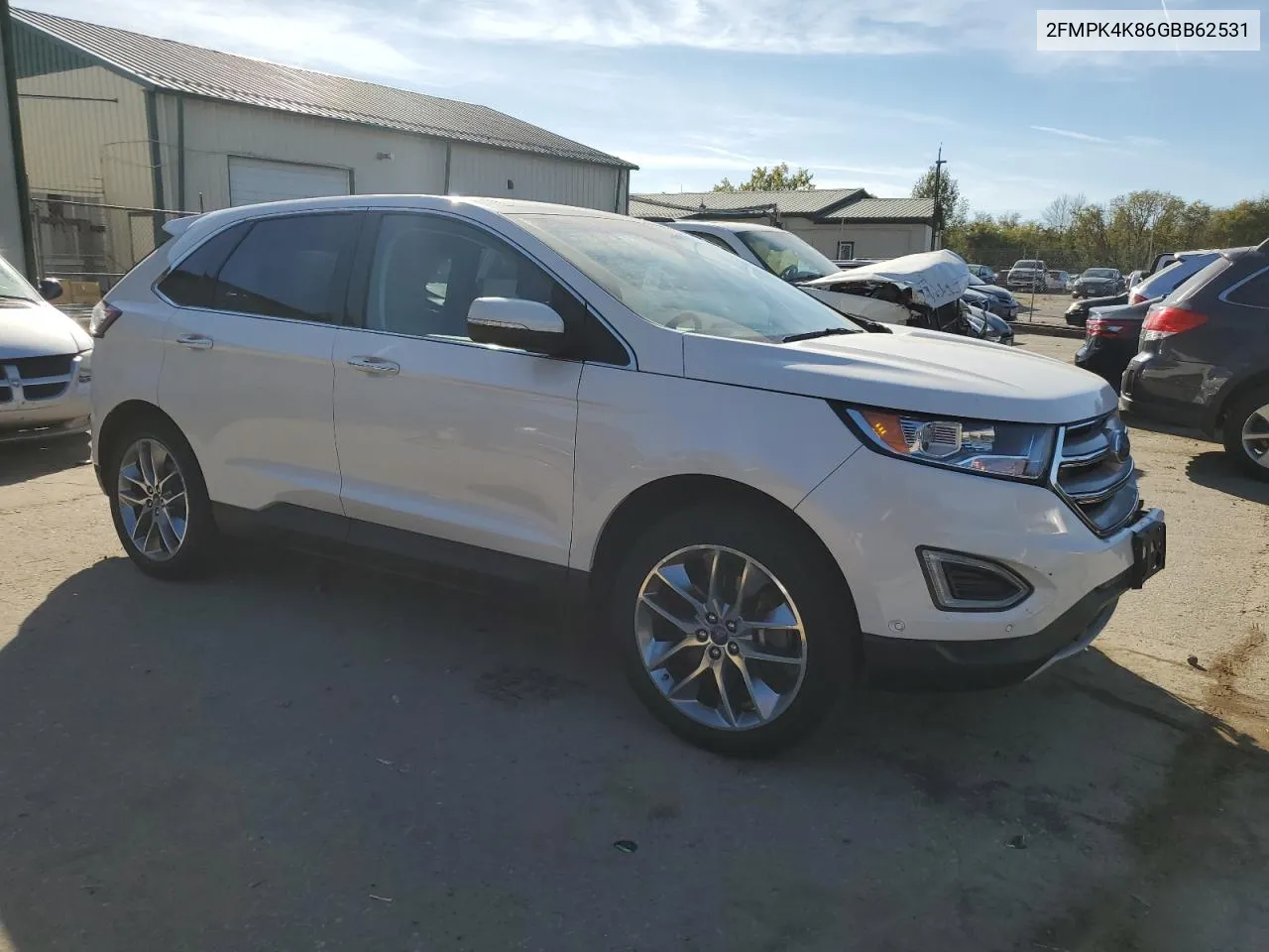 2016 Ford Edge Titanium VIN: 2FMPK4K86GBB62531 Lot: 74748464