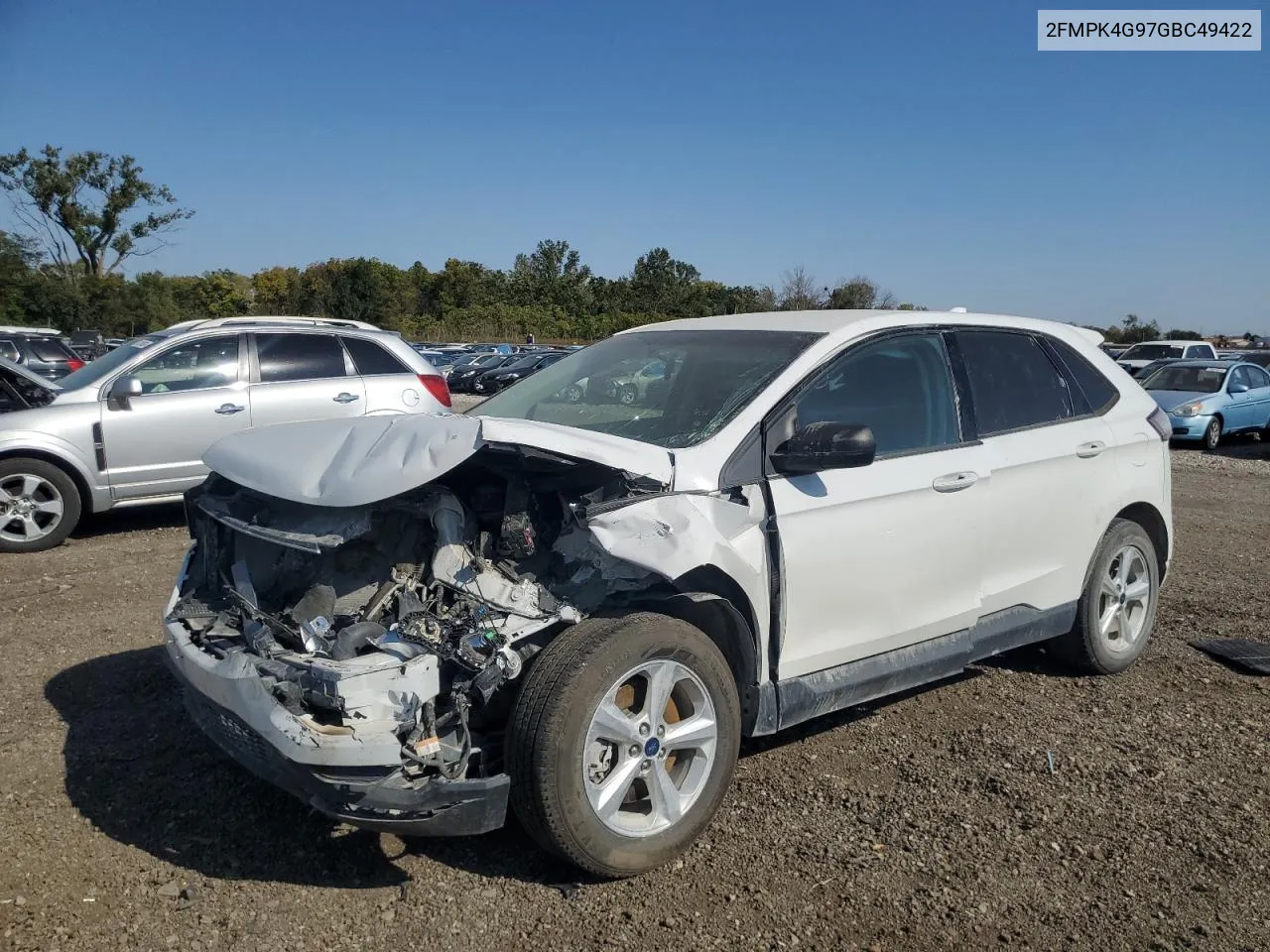 2016 Ford Edge Se VIN: 2FMPK4G97GBC49422 Lot: 75420184