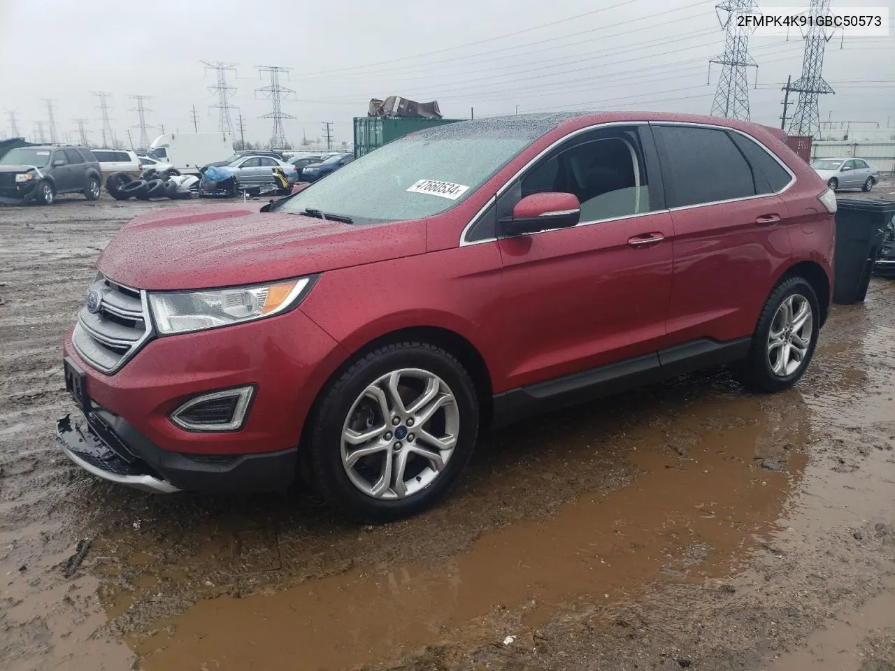 2016 Ford Edge Titanium VIN: 2FMPK4K91GBC50573 Lot: 75433514