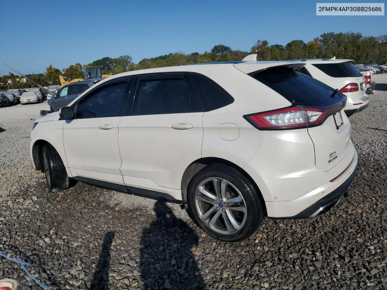 2016 Ford Edge Sport VIN: 2FMPK4AP3GBB25686 Lot: 75655114