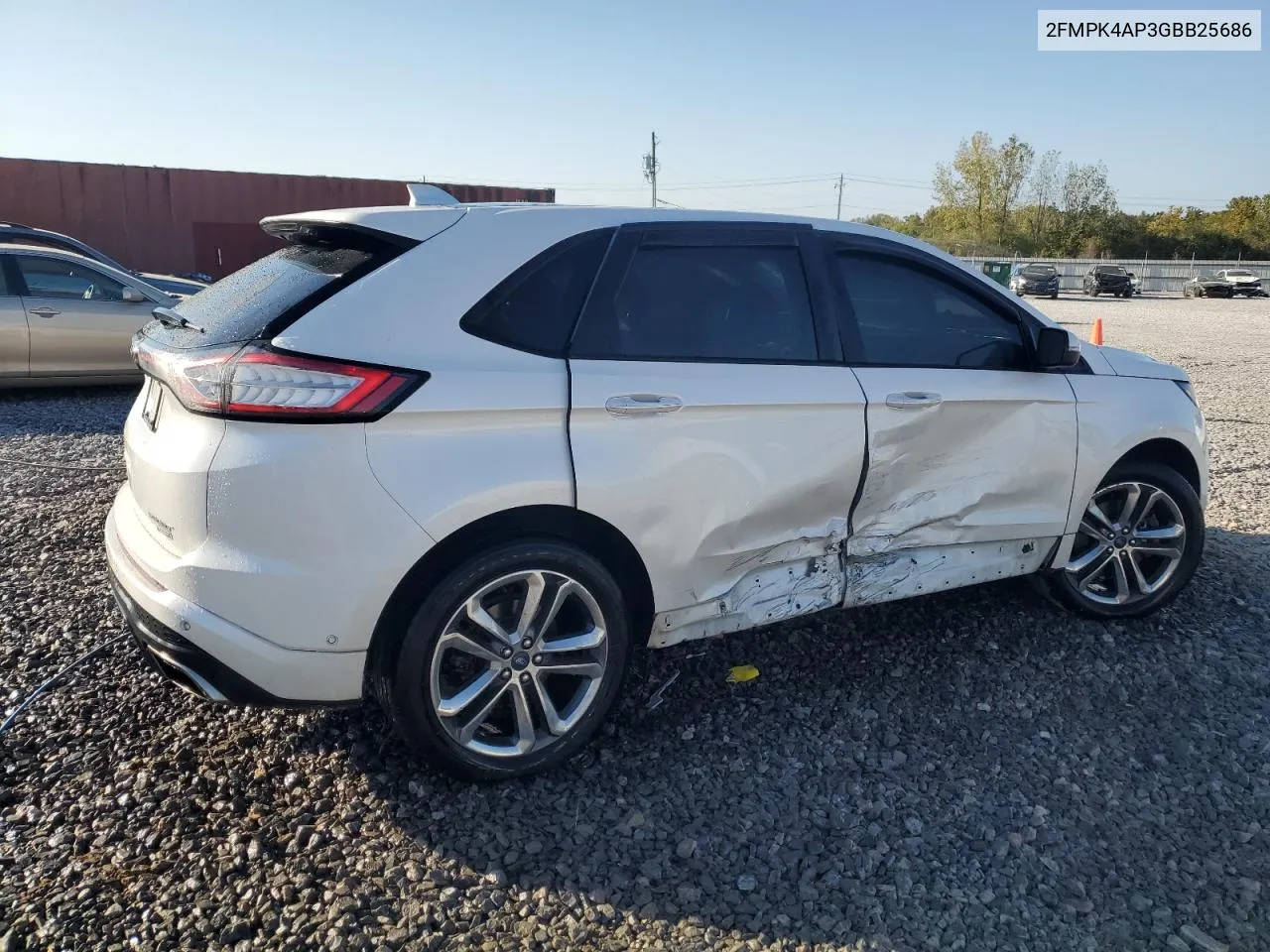 2016 Ford Edge Sport VIN: 2FMPK4AP3GBB25686 Lot: 75655114