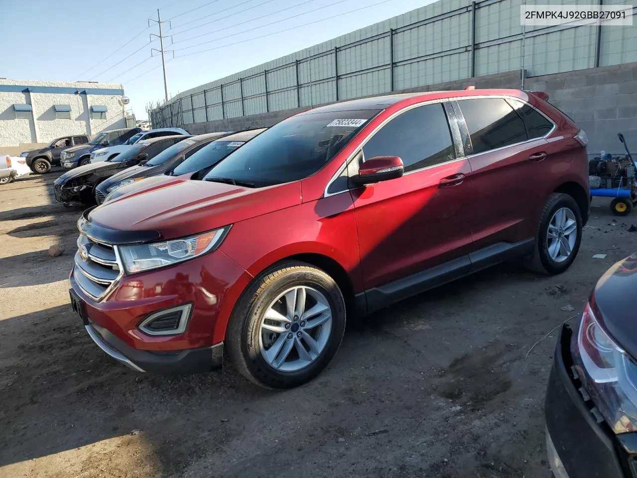 2016 Ford Edge Sel VIN: 2FMPK4J92GBB27091 Lot: 75823344