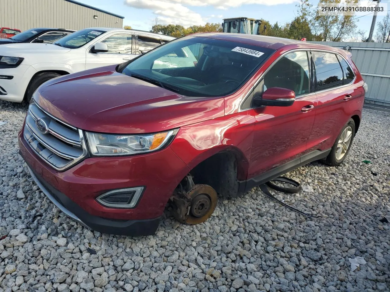 2016 Ford Edge Sel VIN: 2FMPK4J91GBB88383 Lot: 75843984