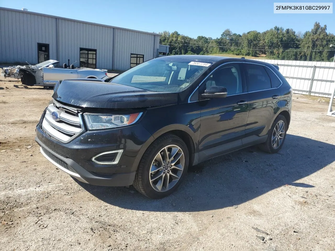 2016 Ford Edge Titanium VIN: 2FMPK3K81GBC29997 Lot: 76567284