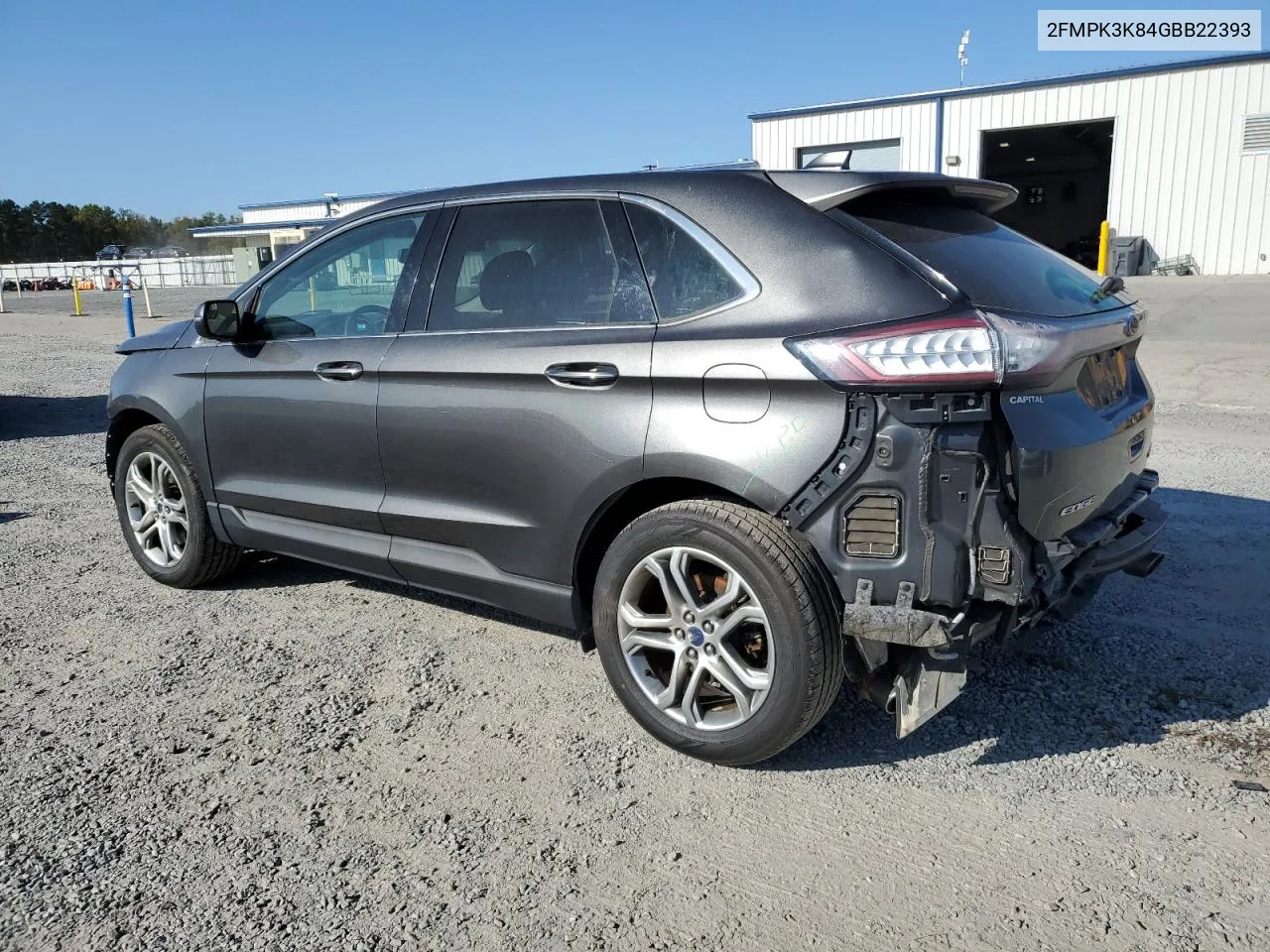 2016 Ford Edge Titanium VIN: 2FMPK3K84GBB22393 Lot: 76722664