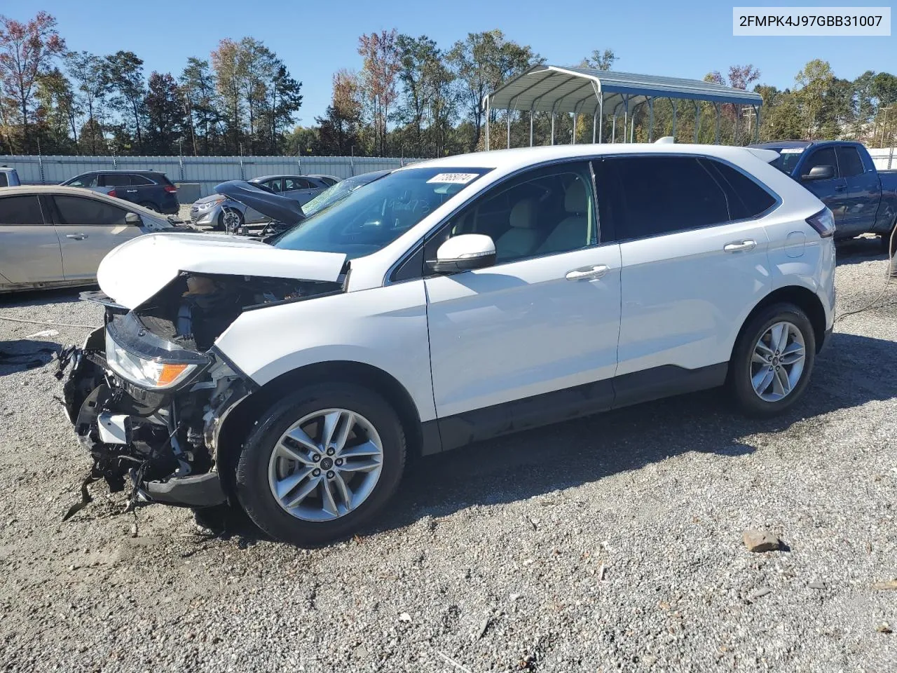 2016 Ford Edge Sel VIN: 2FMPK4J97GBB31007 Lot: 77365074