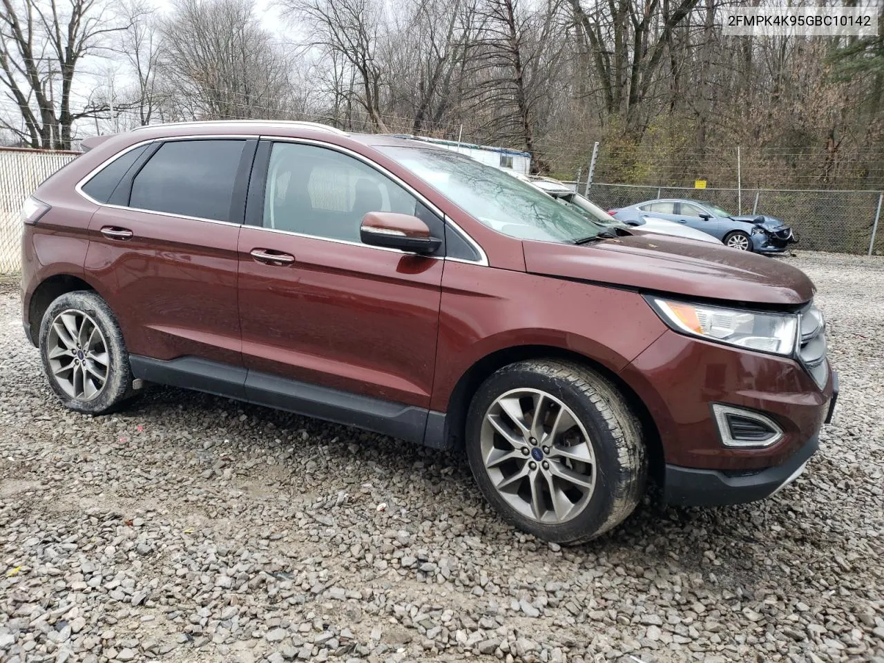 2016 Ford Edge Titanium VIN: 2FMPK4K95GBC10142 Lot: 80639094