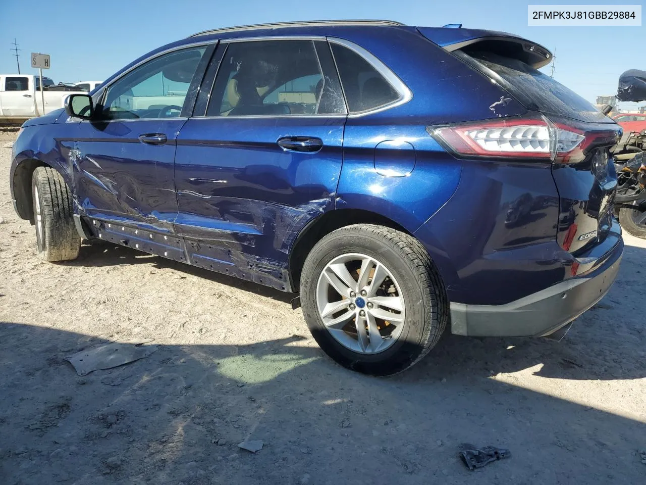 2016 Ford Edge Sel VIN: 2FMPK3J81GBB29884 Lot: 81592554