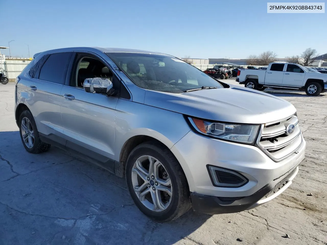 2016 Ford Edge Titanium VIN: 2FMPK4K92GBB43743 Lot: 82687633