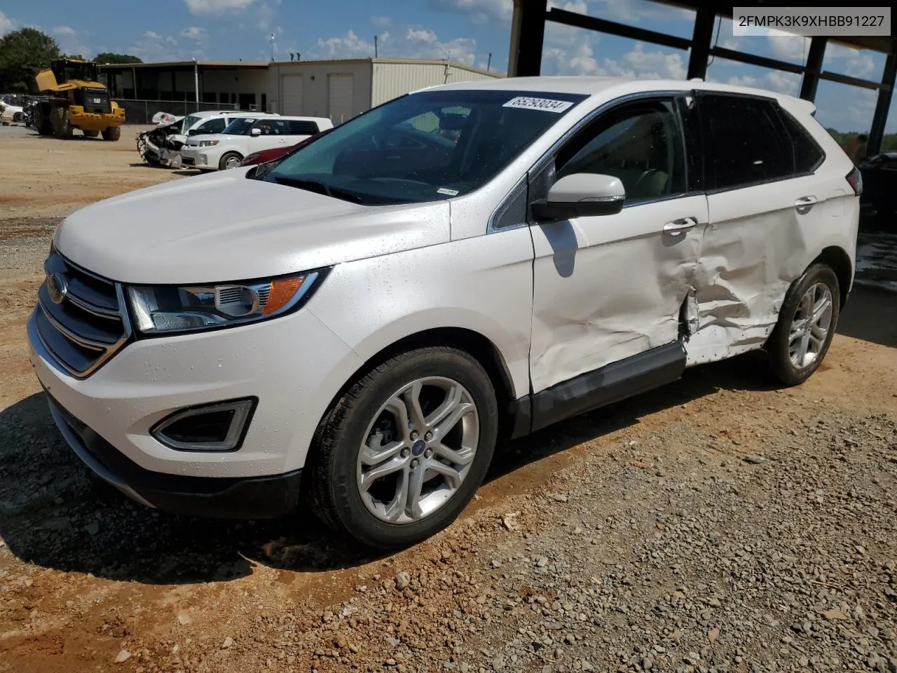 2017 Ford Edge Titanium VIN: 2FMPK3K9XHBB91227 Lot: 65293034