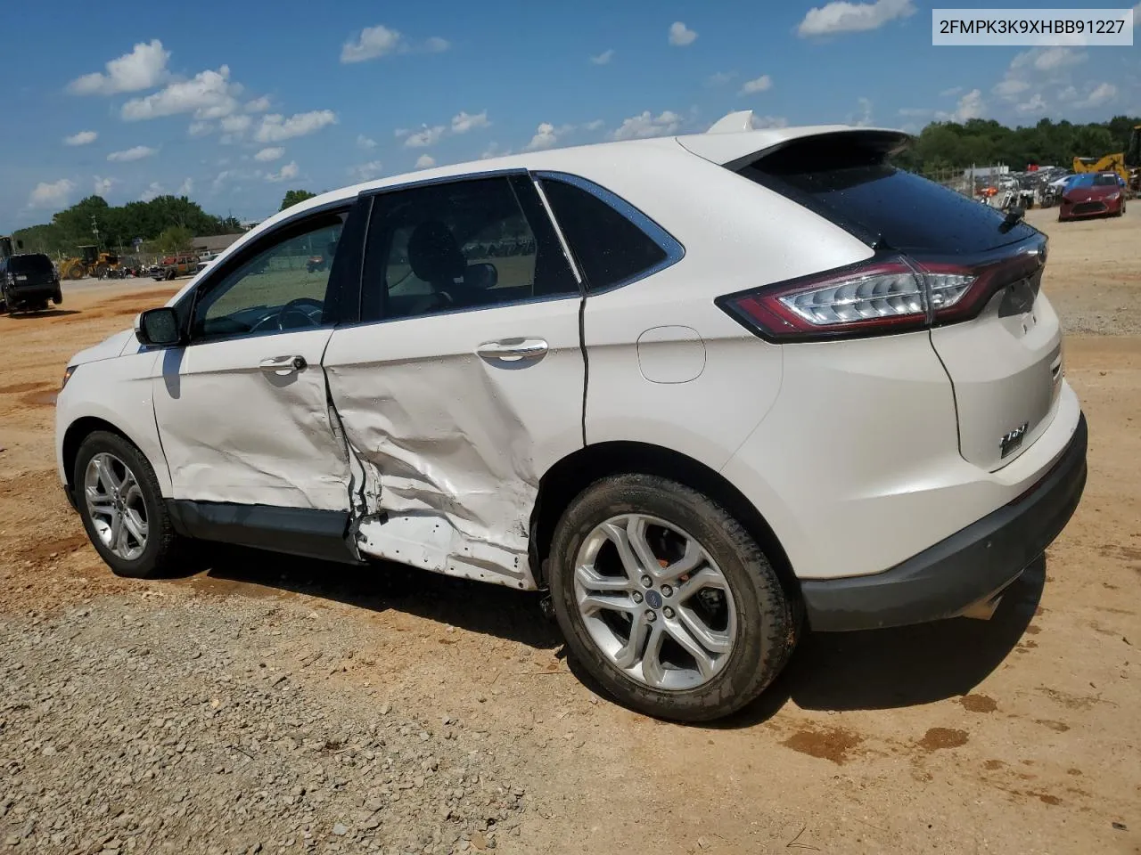 2017 Ford Edge Titanium VIN: 2FMPK3K9XHBB91227 Lot: 65293034