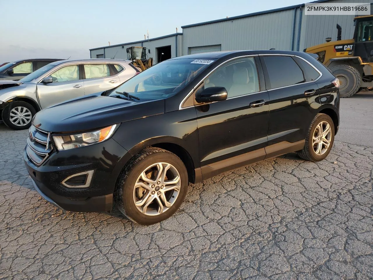 2017 Ford Edge Titanium VIN: 2FMPK3K91HBB19686 Lot: 66192034