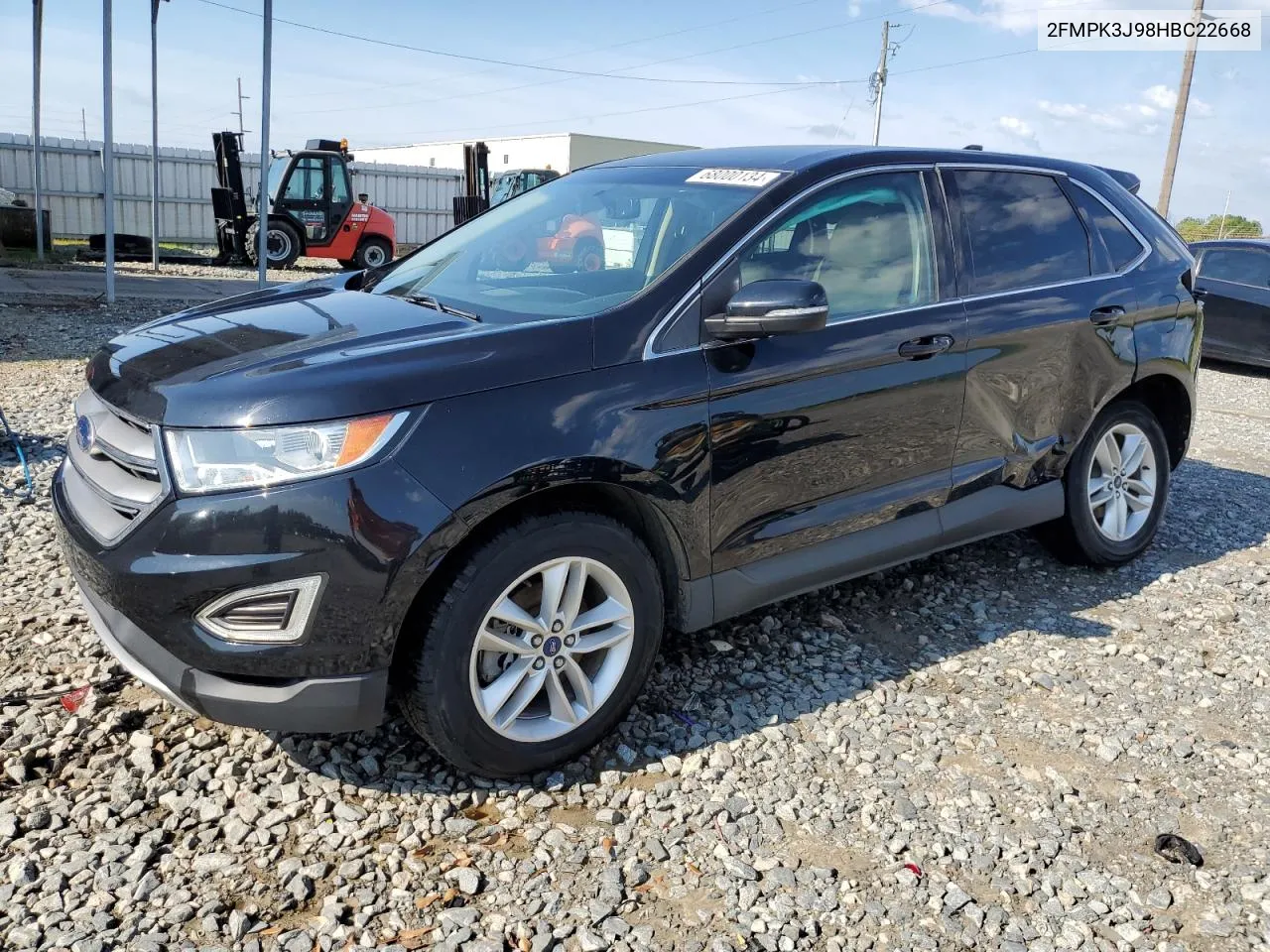 2017 Ford Edge Sel VIN: 2FMPK3J98HBC22668 Lot: 68000134