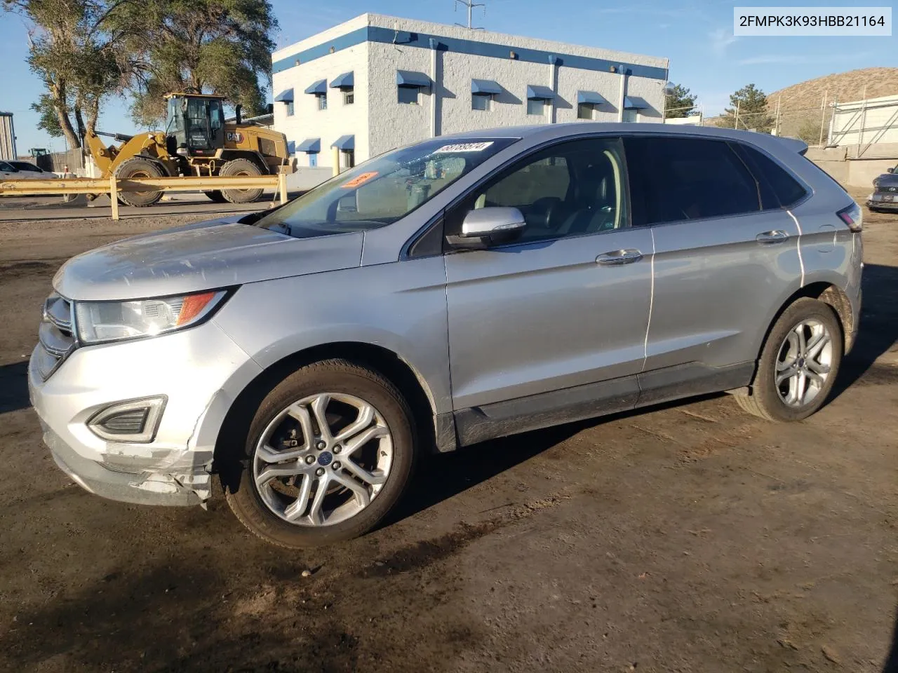 2017 Ford Edge Titanium VIN: 2FMPK3K93HBB21164 Lot: 68789574