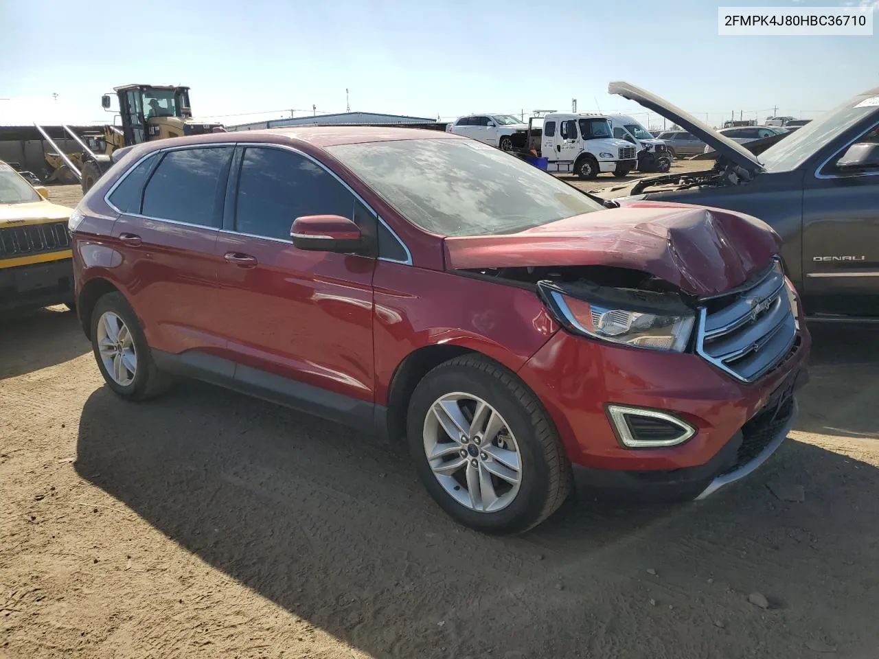 2017 Ford Edge Sel VIN: 2FMPK4J80HBC36710 Lot: 70078984