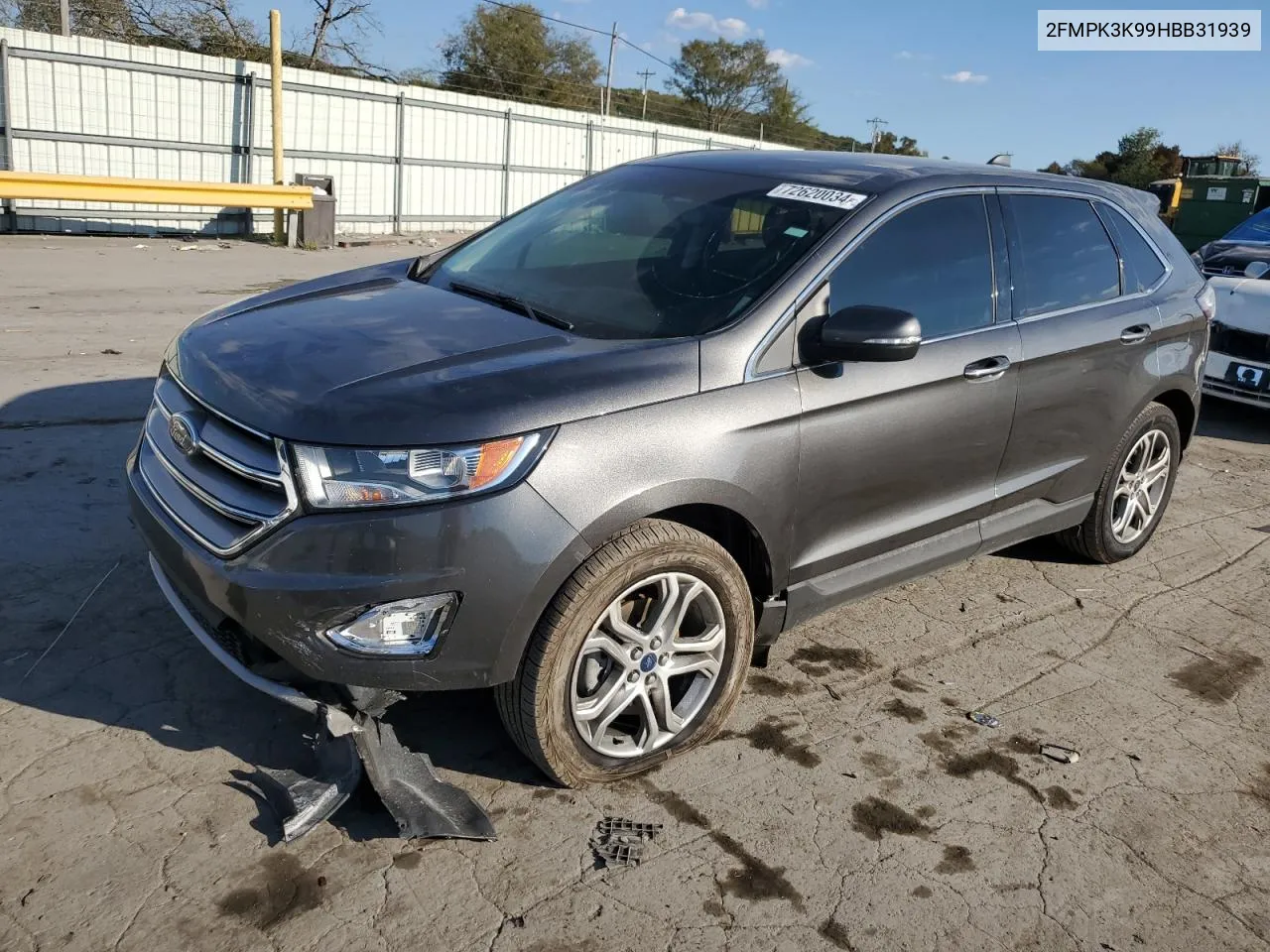 2017 Ford Edge Titanium VIN: 2FMPK3K99HBB31939 Lot: 72620034