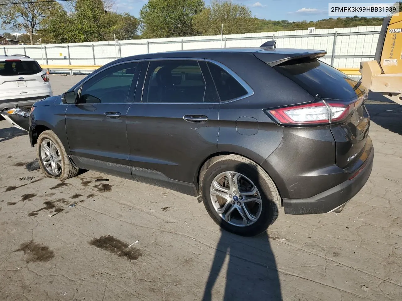 2017 Ford Edge Titanium VIN: 2FMPK3K99HBB31939 Lot: 72620034