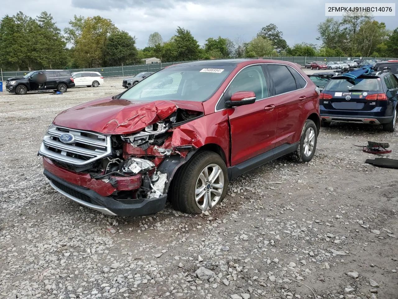 2017 Ford Edge Sel VIN: 2FMPK4J91HBC14076 Lot: 73486954