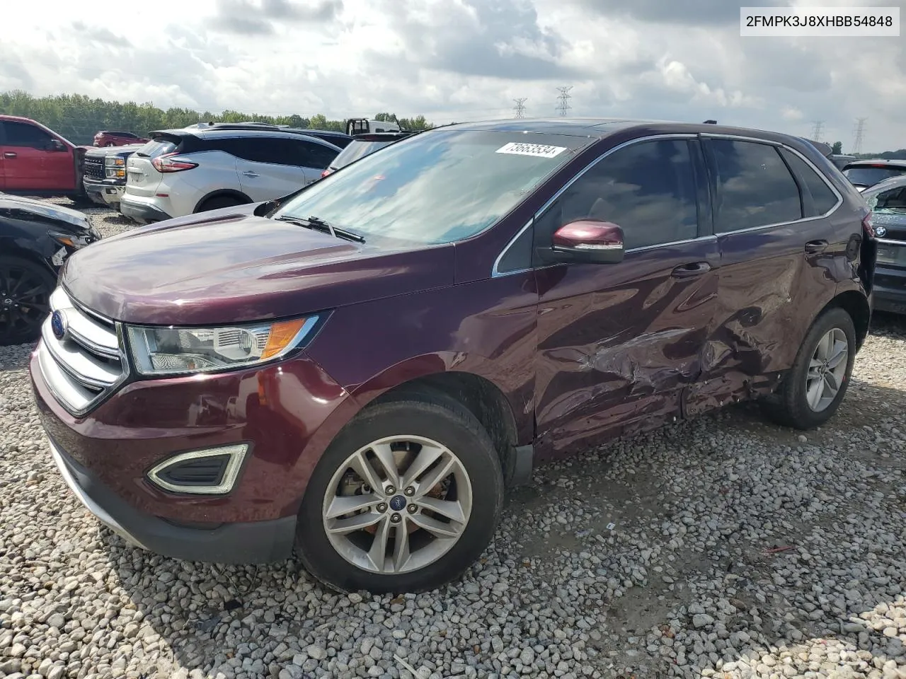 2017 Ford Edge Sel VIN: 2FMPK3J8XHBB54848 Lot: 73663534