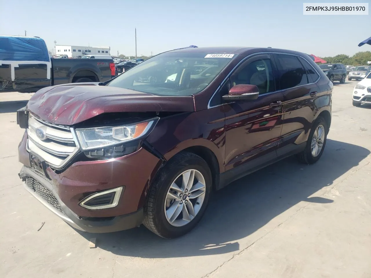 2017 Ford Edge Sel VIN: 2FMPK3J95HBB01970 Lot: 74059714