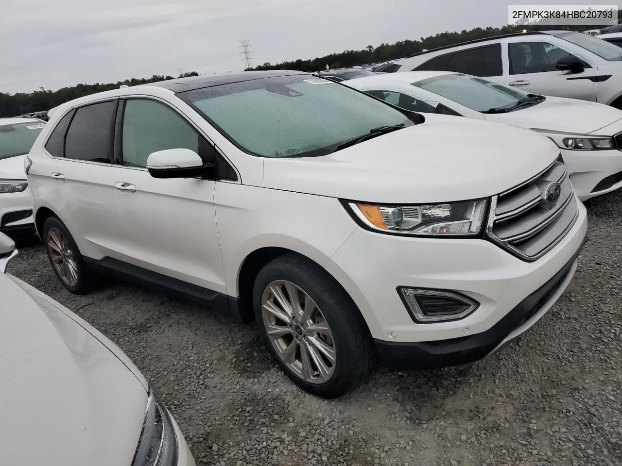 2017 Ford Edge Titanium VIN: 2FMPK3K84HBC20793 Lot: 74285854