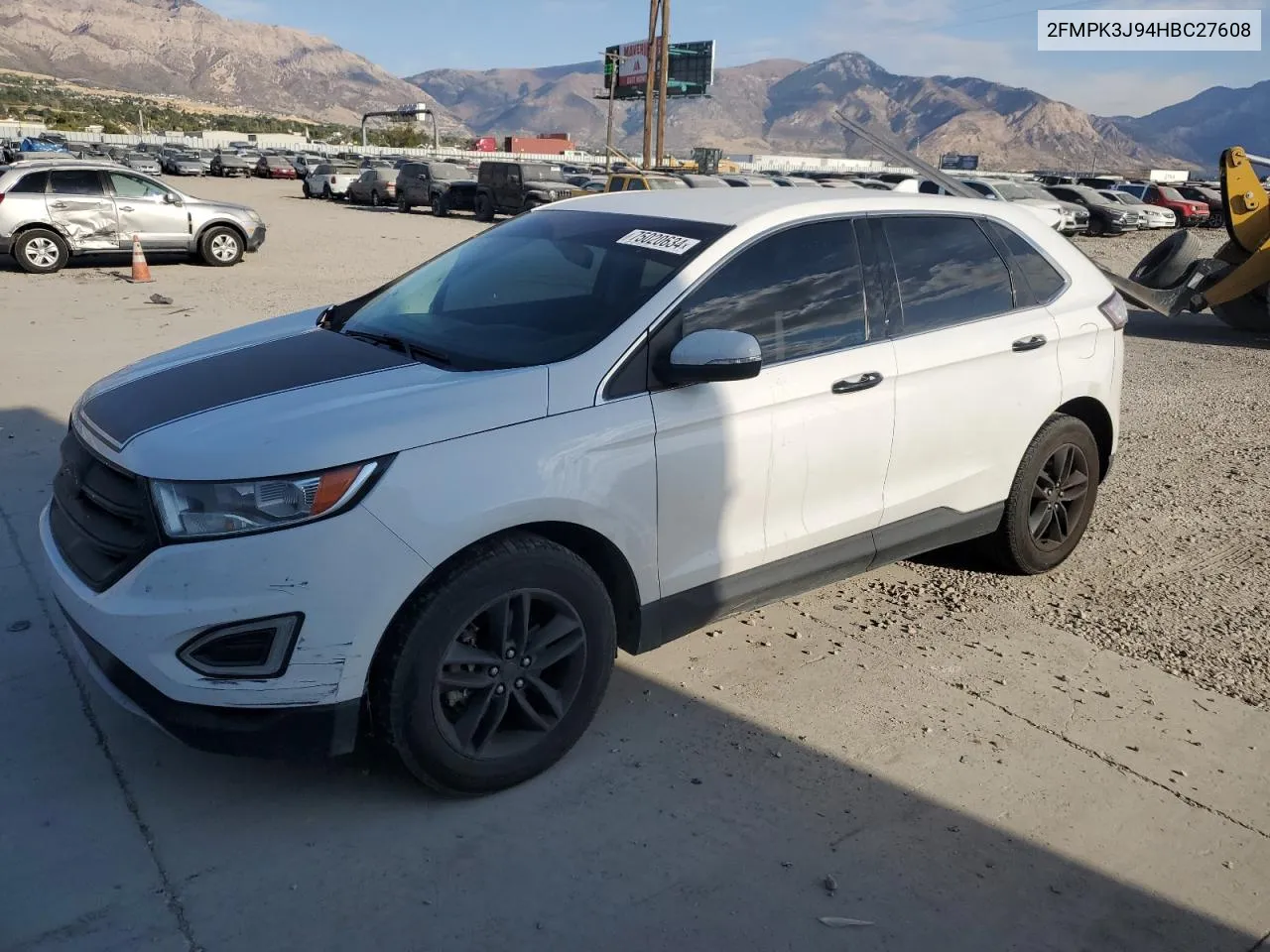 2017 Ford Edge Sel VIN: 2FMPK3J94HBC27608 Lot: 75020634