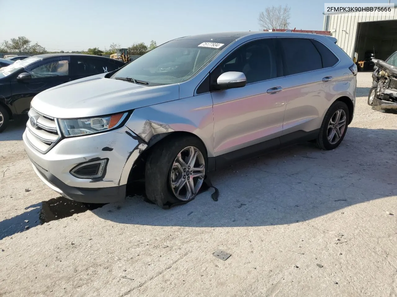 2017 Ford Edge Titanium VIN: 2FMPK3K90HBB75666 Lot: 75177934